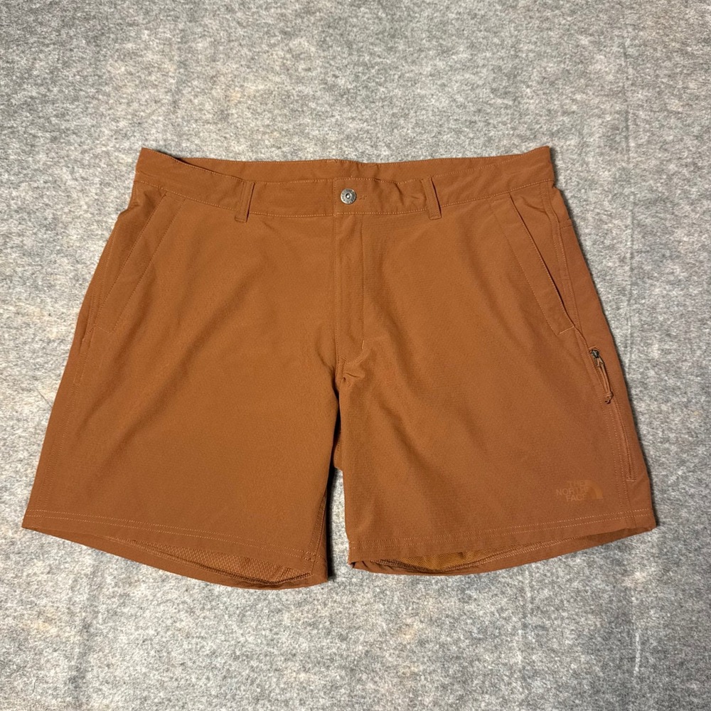 The North Face Aphrodite Motion Mens Shorts 38 Brown Hiking Outdoor 7" inseam